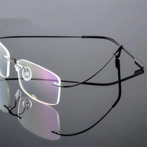 Titanium Alloy Flexible Frameless Men Women Metal Rimless Myopia Frame Foldable Glasses Leg Optical Eyeglasses