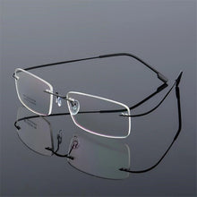 Load image into Gallery viewer, Titanium Alloy Flexible Frameless Men Women Metal Rimless Myopia Frame Foldable Glasses Leg Optical Eyeglasses