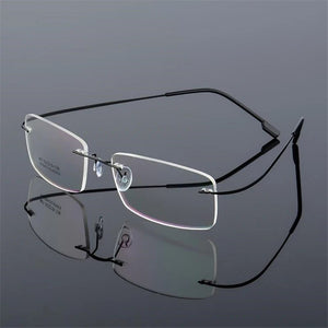 Titanium Alloy Flexible Frameless Men Women Metal Rimless Myopia Frame Foldable Glasses Leg Optical Eyeglasses
