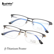 Load image into Gallery viewer, Titanium Alloy Glasses Frame Half Rimless Eyeglasses Men Concise Business Spectacles Prescription Frame Rui Hao Eyewear 8057