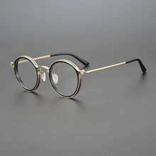Carica l&#39;immagine nel visualizzatore di Gallery, Titanium Alloy Men Retro Round Glasses Frame Ultralight Eyeglasses Eyewear Designer Japanese Handmade Prescription Optical Lens