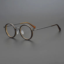 Carica l&#39;immagine nel visualizzatore di Gallery, Titanium Alloy Men Retro Round Glasses Frame Ultralight Eyeglasses Eyewear Designer Japanese Handmade Prescription Optical Lens