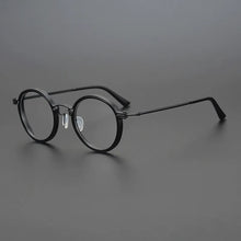 Carica l&#39;immagine nel visualizzatore di Gallery, Titanium Alloy Men Retro Round Glasses Frame Ultralight Eyeglasses Eyewear Designer Japanese Handmade Prescription Optical Lens