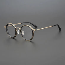 Carica l&#39;immagine nel visualizzatore di Gallery, Titanium Alloy Men Retro Round Glasses Frame Ultralight Eyeglasses Eyewear Designer Japanese Handmade Prescription Optical Lens