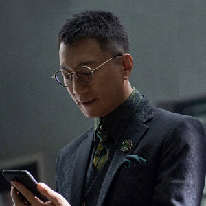Titanium Alloy Men Retro Round Glasses Frame Ultralight Eyeglasses Eyewear Designer Japanese Handmade Prescription Optical Lens
