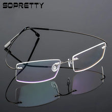 Load image into Gallery viewer, Titanium Alloy Ultra-Elastic Frameless Metal Glasses Frame for Men and Women, Rimless Myopia Prescription Glass Frames FJ868