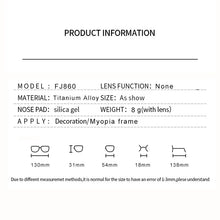 Load image into Gallery viewer, Titanium Alloy Ultra-Elastic Frameless Metal Glasses Frame for Men and Women, Rimless Myopia Prescription Glass Frames FJ868