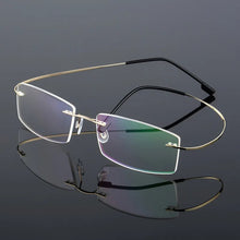 Load image into Gallery viewer, Titanium Alloy Ultra-Elastic Frameless Metal Glasses Frame for Men and Women, Rimless Myopia Prescription Glass Frames FJ868