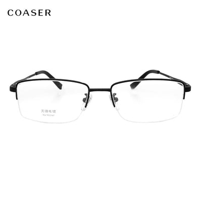 Titanium Computer Glasses Frame Men Eyeglasses Myopia Optical Prescription Reading Eyewear Wide Square Spectacles Clear Eye Lens