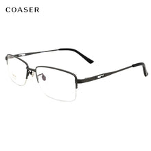 Carica l&#39;immagine nel visualizzatore di Gallery, Titanium Computer Glasses Frame Men Eyeglasses Myopia Optical Prescription Reading Eyewear Wide Square Spectacles Clear Eye Lens