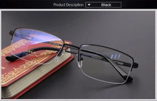 Carica l&#39;immagine nel visualizzatore di Gallery, Titanium Computer Glasses Frame Men Eyeglasses Myopia Optical Prescription Reading Eyewear Wide Square Spectacles Clear Eye Lens