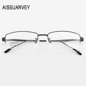 Titanium Eye Glasses Frames for Men Half Rim Designer Eyeglasses Frame Classic Business Prescription Eye Wear Optical Goggles