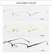 Load image into Gallery viewer, Titanium Eye Glasses Frames for Men Half Rim Designer Eyeglasses Frame Classic Business Prescription Eye Wear Optical Goggles