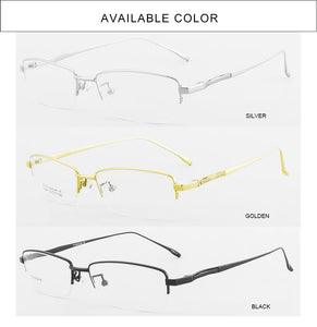 Titanium Eye Glasses Frames for Men Half Rim Designer Eyeglasses Frame Classic Business Prescription Eye Wear Optical Goggles