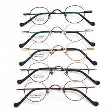 Carica l&#39;immagine nel visualizzatore di Gallery, Titanium Glasses Super Small Oval Full Rim Eyeglass Frames Men Women Optical Prescription Lightweight Earwear