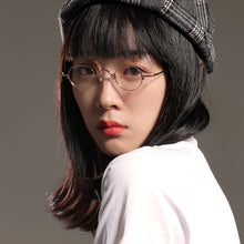 Carica l&#39;immagine nel visualizzatore di Gallery, Titanium Glasses Super Small Oval Full Rim Eyeglass Frames Men Women Optical Prescription Lightweight Earwear