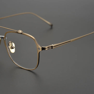 Occhiali da pilota in titanio Montatura da uomo Donna Occhiali da vista quadrati vintage Montature per occhiali da vista ottici retrò Uomo Occhiali trasparenti Oculos Gafas