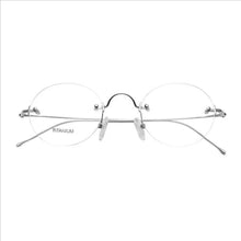 Load image into Gallery viewer, Titanium Rimless eyeglasses Steve Jobs Men's Oval Round eyewear RX optical lightweight glasses