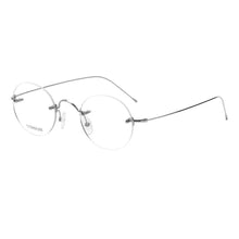 Load image into Gallery viewer, Titanium Rimless eyeglasses Steve Jobs Men's Oval Round eyewear RX optical lightweight glasses