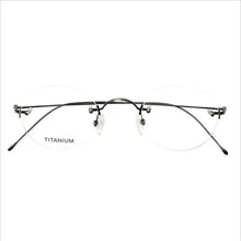Load image into Gallery viewer, Titanium Rimless eyeglasses Steve Jobs Men's Oval Round eyewear RX optical lightweight glasses