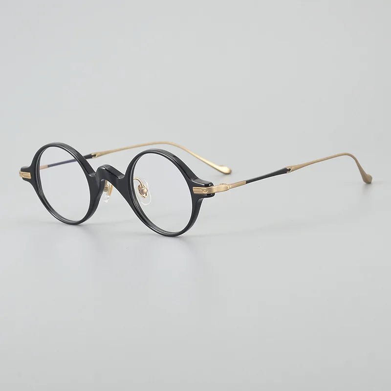 Titanium retro small round frame eyeglasses acetate art college style eyewear Men eyewear Japanese niche glasses frame