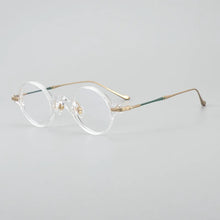 Carica l&#39;immagine nel visualizzatore di Gallery, Titanium retro small round frame eyeglasses acetate art college style eyewear Men eyewear Japanese niche glasses frame