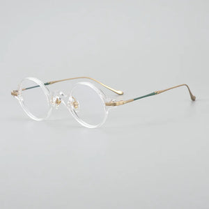 Titanium retro small round frame eyeglasses acetate art college style eyewear Men eyewear Japanese niche glasses frame