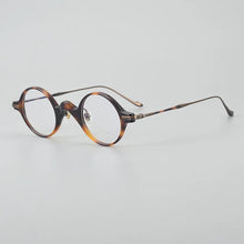Carica l&#39;immagine nel visualizzatore di Gallery, Titanium retro small round frame eyeglasses acetate art college style eyewear Men eyewear Japanese niche glasses frame
