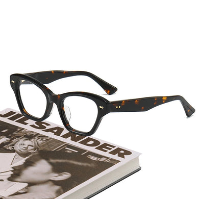 Top Quality Acetate Crystal Glasses Frame for Women Vintage Thick Frames Cateye Eyewear Optical Myopia Eyeglasses Female Oculus
