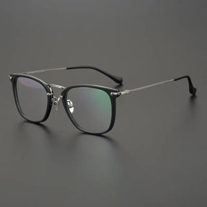 Top Quality Janpanese Designer Titanium Glasses Men Handmade Square Eyeglasses Frame Women Optical Myopia Prescription Eyewear