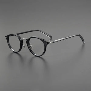 Top Quality Japanese Handmade Acetate Titanium Prescription Glasses Frames Men Women Retro Vintage Round Eyeglass Men's Eyewear