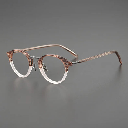 Top Quality Japanese Handmade Acetate Titanium Prescription Glasses Frames Men Women Retro Vintage Round Eyeglass Men's Eyewear