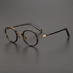Top Quality Japanese Handmade Acetate Titanium Prescription Glasses Frames Men Women Retro Vintage Round Eyeglass Men's Eyewear