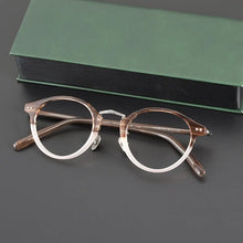 Load image into Gallery viewer, Top Quality Japanese Handmade Acetate Titanium Prescription Glasses Frames Men Women Retro Vintage Round Eyeglass Men&#39;s Eyewear