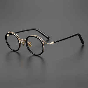 Top Quality Japanese Handmade Acetate Titanium Prescription Glasses Frames Men Women Retro Vintage Round Eyeglass Men's Eyewear