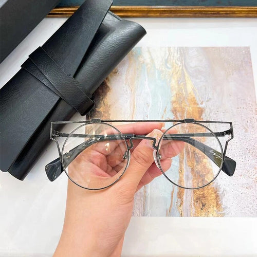 Top Quality Japanese Handmade Titanium Ultralight Retro Round Glasses Frame Men Eyeglasses Women Optic Prescription Myopia Lens