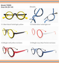 Load image into Gallery viewer, Top designer round frame frames for men and women personality pure titanium color optical frames formulated myopia prescription