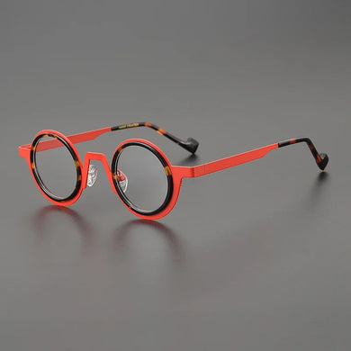 Top designer round frame frames for men and women personality pure titanium color optical frames formulated myopia prescription