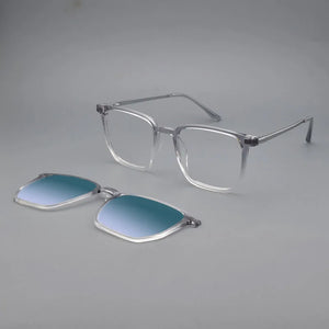 Transparent Glasses Magnet Sunglasses Clip Mirrored Magnetic Clip On Glasses Pink Prescription Myopia Spectacle Frames Purple