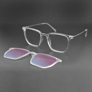 Transparent Glasses Magnet Sunglasses Clip Mirrored Magnetic Clip On Glasses Pink Prescription Myopia Spectacle Frames Purple
