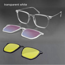Load image into Gallery viewer, Transparent Glasses Magnet Sunglasses Clip Mirrored Magnetic Clip On Glasses Pink Prescription Myopia Spectacle Frames Purple