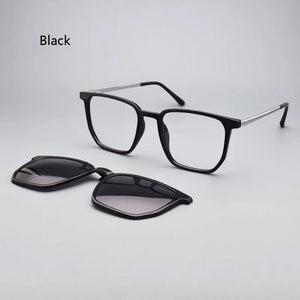 Transparent Glasses Magnet Sunglasses Clip Mirrored Magnetic Clip On Glasses Pink Prescription Myopia Spectacle Frames Purple