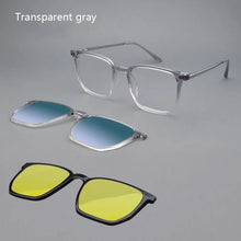 Load image into Gallery viewer, Transparent Glasses Magnet Sunglasses Clip Mirrored Magnetic Clip On Glasses Pink Prescription Myopia Spectacle Frames Purple
