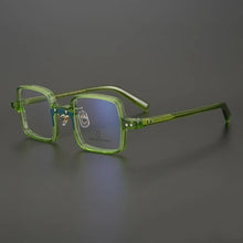 Load image into Gallery viewer, Transparent Glasses Small Round Glasses Women Vintage Acetate Green Eyeglass Frames Women Prescription Glasses Men Myopia