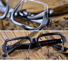 Load image into Gallery viewer, Transparent Vintage Eyeglass Frames Women Men Optical Glasses RX Black+clear Myopia Eyewear Oversize Handmade Clear Spectacles