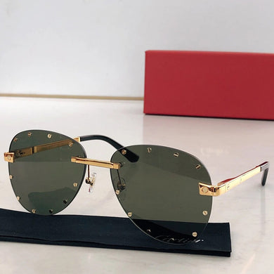 Trend    Luxury Rimless Sunglasses Carti Shades Women Decoration Men Eyewear Car Driving CT8158  Fashion Glasses
