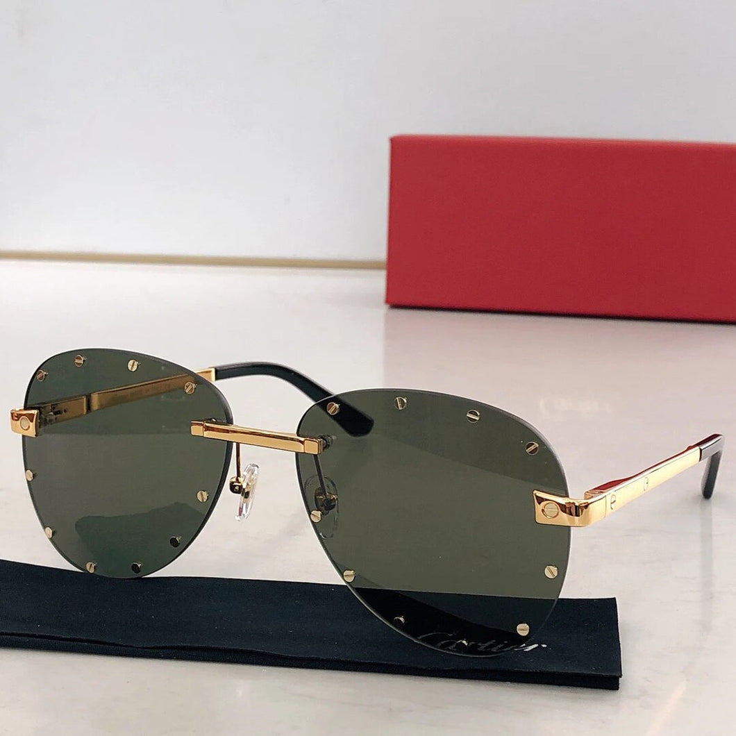 Trend    Luxury Rimless Sunglasses Carti Shades Women Decoration Men Eyewear Car Driving CT8158  Fashion Glasses