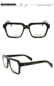 Trend Vintage Acetate Big Square Great Men Glasses Frame Women Optical Prescription Eyeglasses Wide Style Designer Eyewear