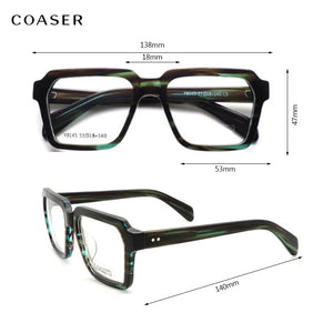 Trend Vintage Acetate Big Square Great Men Glasses Frame Women Optical Prescription Eyeglasses Wide Style Designer Eyewear