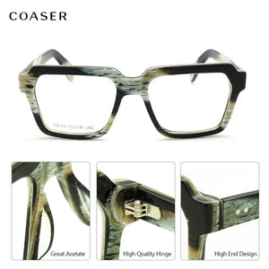 Trend Vintage Acetate Big Square Great Men Glasses Frame Women Optical Prescription Eyeglasses Wide Style Designer Eyewear